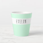 Taza De Café Latte Agregar su nombre Skinny Font Typography Mint Gree<br><div class="desc">Silte mug personalizado con diseño minimalista y tipográfico moderno. La plantilla está configurada para que agregue su nombre en tipografía caprichosa en blanco y negro. Un diseño sencillo y elegante en verde menta de bonito o, si lo prefiere, puede cambiar el color de fondo. (envíeme un mensaje si necesita ayuda)....</div>