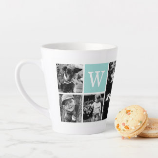Taza De Café Latte Agregar su propia galería de fotos y monograma de 