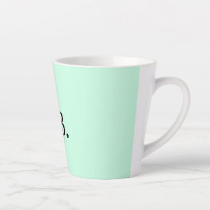 Taza De Café Latte Agregar texto de nombre simple color sólido monogr
