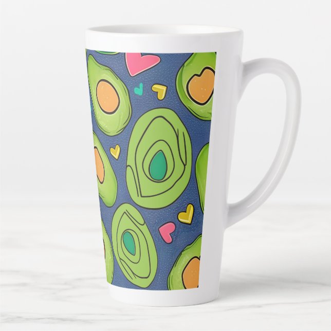 Taza De Café Latte Aguacates y corazones (Derecha)