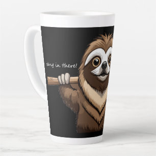 Taza De Café Latte "Aguanta": Palabras Motivadoras de Sloth