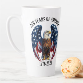 Taza De Café Latte Águila Americana Patriótica 250 Años 1776-2026