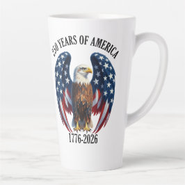 Taza De Café Latte Águila Americana Patriótica 250 Años 1776-2026