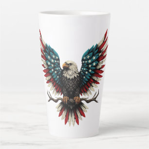 Taza De Café Latte Águila calva norteamericana/estadounidense patriót