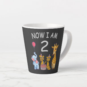 Taza De Café Latte Ahora tengo 2 años Cumpleaños 2 en el zoológico be