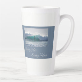 Taza De Café Latte Aire Salado Cabello Salado, Casa de Playa Costera