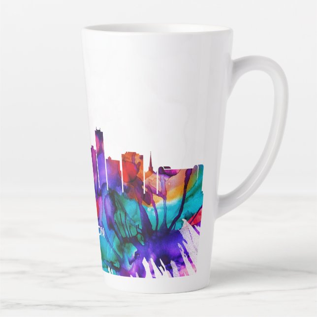 Taza De Café Latte Akron Skyline (Derecha)