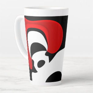 Taza De Café Latte Al Sr. Redd: Resumen Negro, Blanco y Rojo