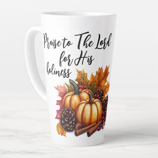 Taza De Café Latte Alaben Al Señor (Ángulo izquierdo)