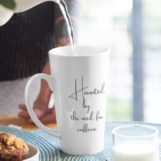 Taza De Café Latte Alarmado Por El Café Halloween Blanco (Subido por el creador)