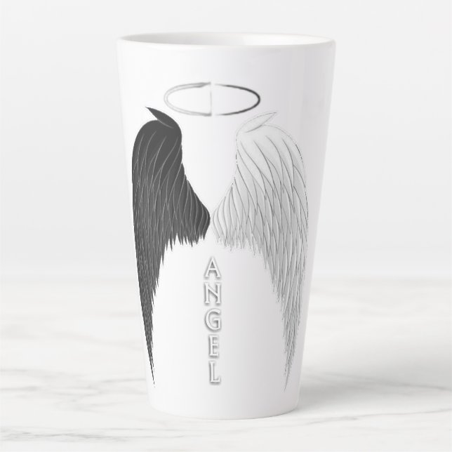 Taza De Café Latte Alas de ángel (Anverso)