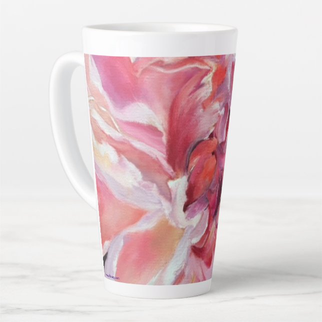 Taza De Café Latte Alaska Peonies Floral Latte Mug (Ángulo izquierdo)