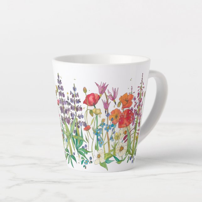 Taza De Café Latte Alaska Wildflower Mug (Ángulo derecho)