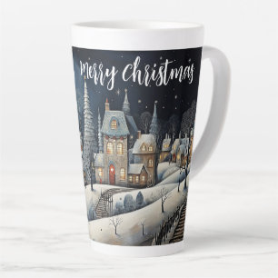 Taza De Café Latte Aldea de los navidades