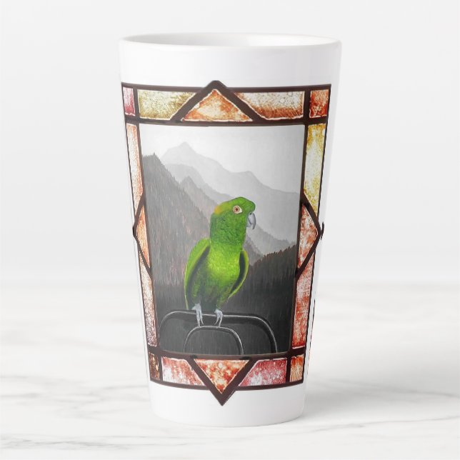 Taza De Café Latte Aldo Mi Loro Amazónico (Anverso)
