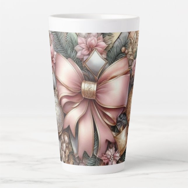 Taza De Café Latte Alegre festivo en tonos suaves (Anverso)