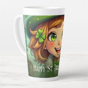 Taza De Café Latte Alegre Leprechaun - San Patricio
