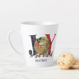 Taza De Café Latte Alegría A Los Navidades De Natividad Mundial