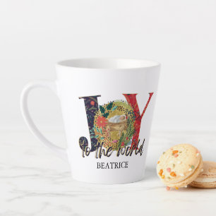 Taza De Café Latte Alegría A Los Navidades De Natividad Mundial