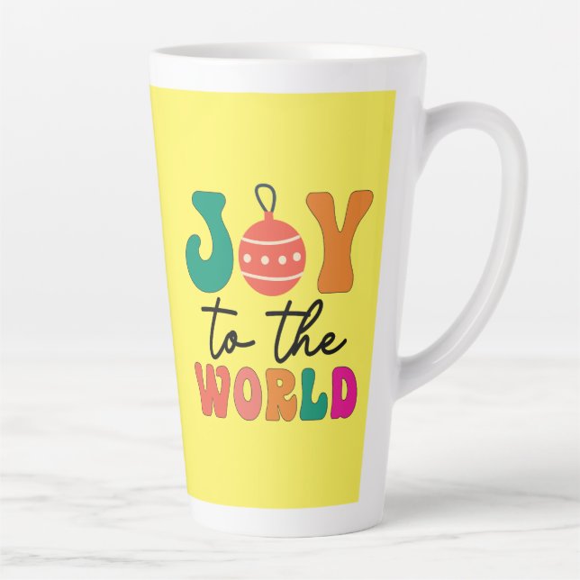 Taza De Café Latte Alegría al mundo - Navidades Diseño-50835 (Derecha)