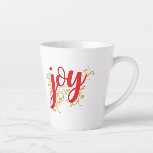 Taza De Café Latte Alegría de los navidades (Derecha)