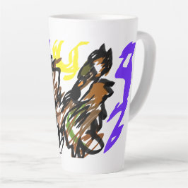 Taza De Café Latte Alegría genial de lobo