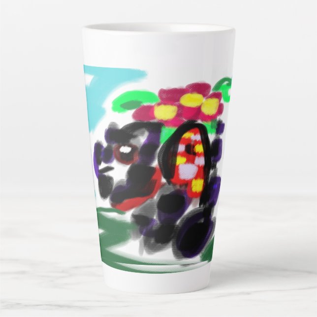 Taza De Café Latte Alegría husky  (Anverso)