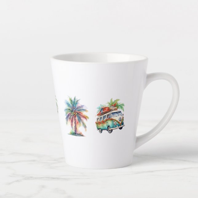 Taza De Café Latte Alegría tropical (Derecha)