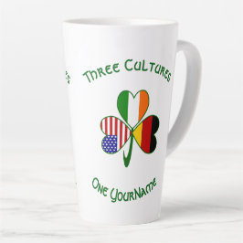 Taza De Café Latte Alemán irlandés USA Banderas Shamrock personalizad