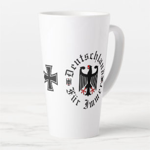 Taza De Café Latte Alemania/Deutschland Por siempre/águila negra/cruz