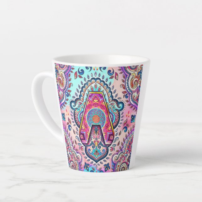 Taza De Café Latte Alfabeto A (Ángulo izquierdo)