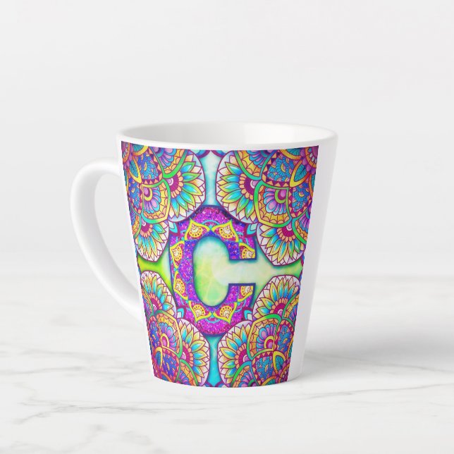 Taza De Café Latte Alfabeto C (Ángulo izquierdo)