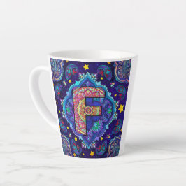 Taza De Café Latte Alfabeto F