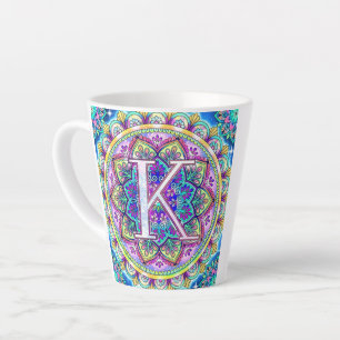 Taza De Café Latte Alfabeto K