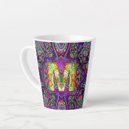 Taza De Café Latte Alfabeto M