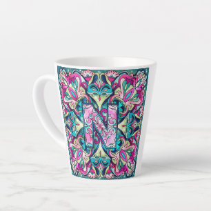 Taza De Café Latte Alfabeto N