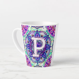 Taza De Café Latte Alfabeto P