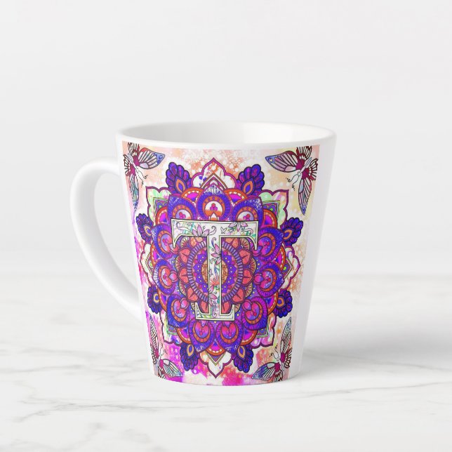 Taza De Café Latte Alfabeto T (Ángulo izquierdo)