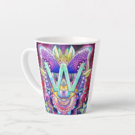 Taza De Café Latte Alfabeto W