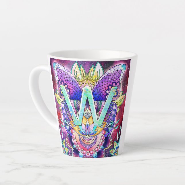 Taza De Café Latte Alfabeto W (Ángulo izquierdo)