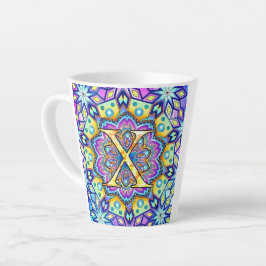Taza De Café Latte Alfabeto X