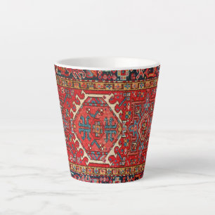 Taza De Café Latte Alfombra Oriental Antigua Turca Persa