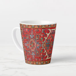 Taza De Café Latte Alfombra oriental persa roja clásica turca
