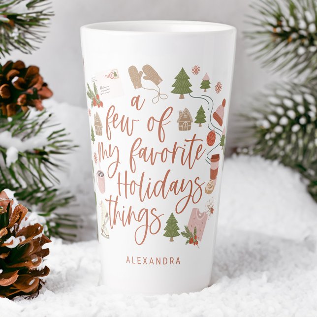 Taza De Café Latte Algunos de mis Ilustraciones favoritos de vacacion (A Few of My Favourite Holiday Things Illustration Latte Mug)