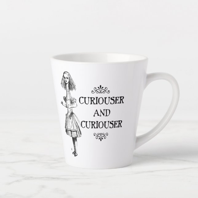 Taza De Café Latte Alicia - Curioso y Curioso (Derecha)
