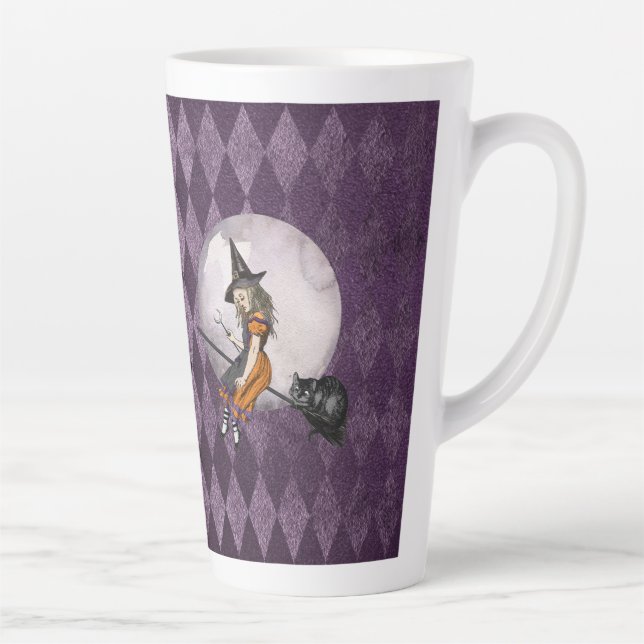 Taza De Café Latte Alicia de Halloween en la luna de gatos de Cheshir (Derecha)