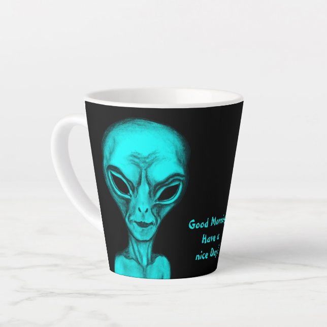 Taza De Café Latte Alien, Buenos Días (Ángulo izquierdo)
