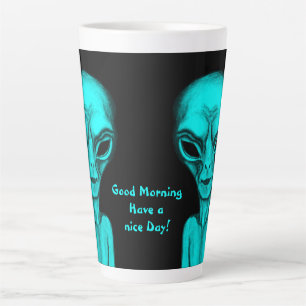 Taza De Café Latte Alien, Buenos Días