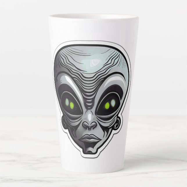 Taza De Café Latte Alien Pegatina Art Latte Mug (Anverso)