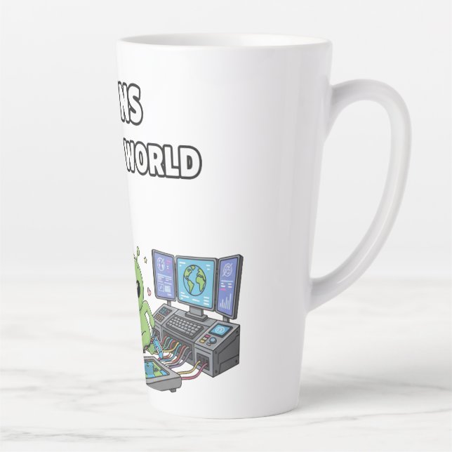 Taza De Café Latte Aliens Run the World (Derecha)